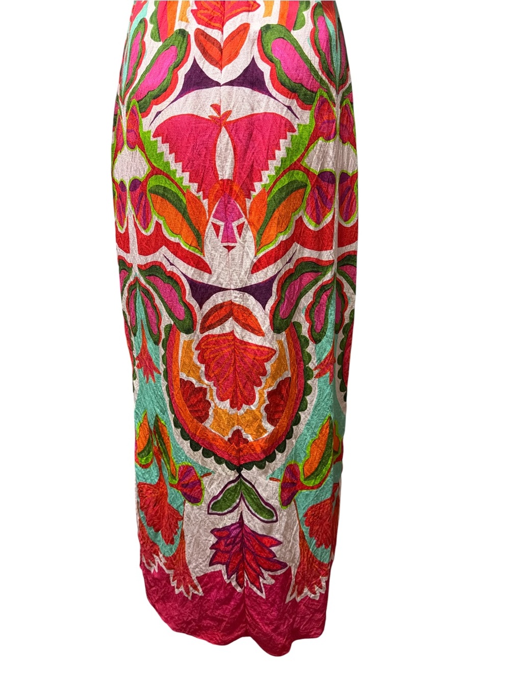 Vince Camuto Sz 0 Day Crepe Midi Dress Halter Boho Print Rope Inspired Belt - Picture 9 of 12